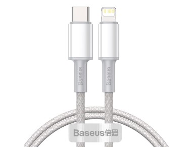 Baseus cable High Density PD USB-C - Lightning 1,0 m white 20W Baseus cable High Density PD USB-C - Lightning 1,0 m white 20W