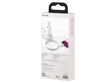 Cable Baseus de alta densidad PD USB-C - Lightning 1,0 m blanco 20 W