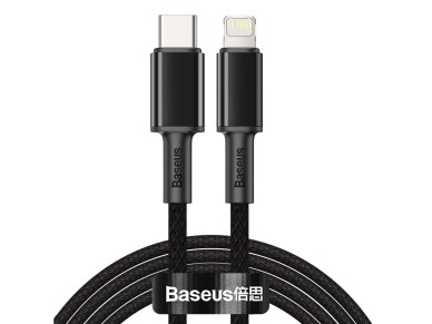Cable Baseus de alta densidad PD USB-C - Lightning 2,0 m negro 20 W