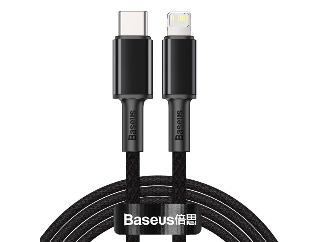 Cable Baseus de alta densidad PD USB-C - Lightning 2,0 m negro 20 W