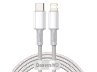 Cable Baseus de alta densidad PD USB-C - Lightning 2,0 m blanco 20 W