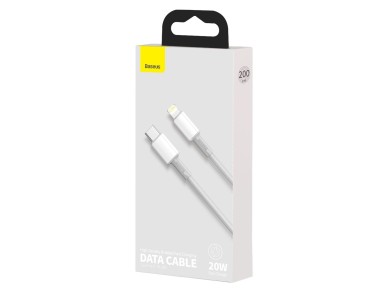 Cable Baseus de alta densidad PD USB-C - Lightning 2,0 m blanco 20 W