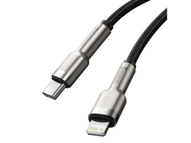 Cable Baseus Cafule Metal PD USB-C - Lightning 0,25 m negro 20 W