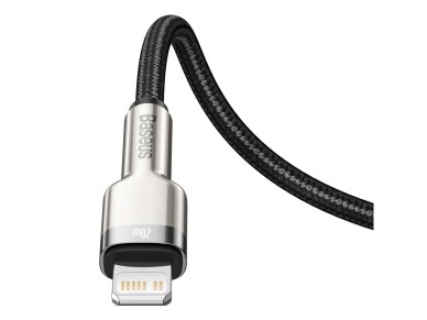 Cable Baseus Cafule Metal PD USB-C - Lightning 0,25 m negro 20 W
