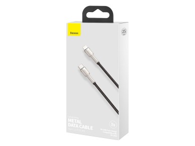 Cable Baseus Cafule Metal PD USB-C - Lightning 0,25 m negro 20 W