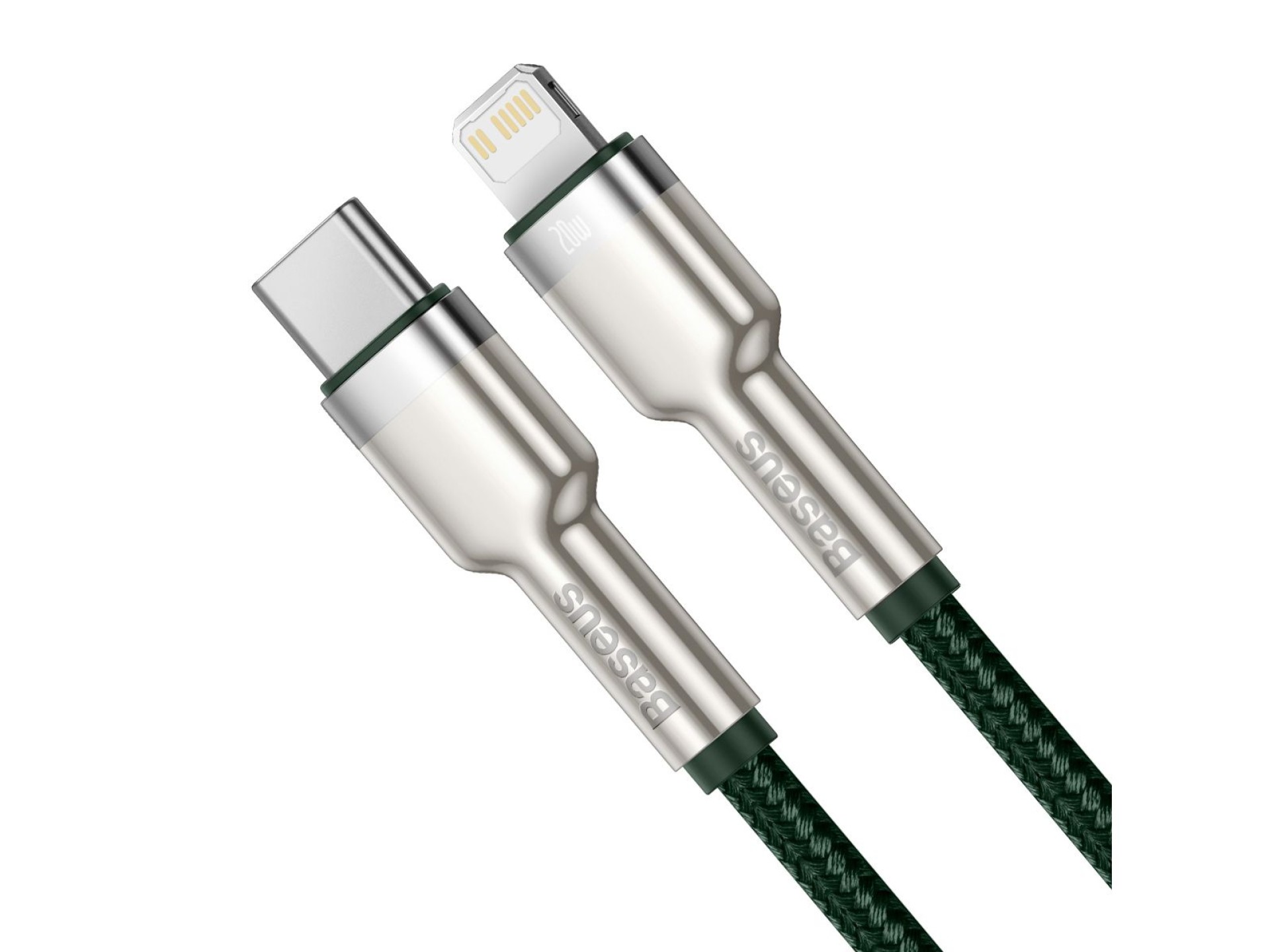 Cabo Baseus Cafule Metal PD USB-C - Lightning 1,0 m verde 20W