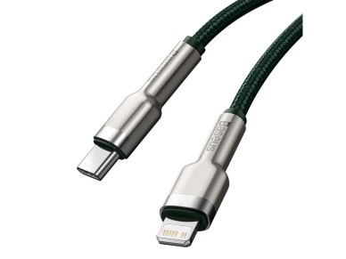 Cable Baseus Cafule Metal PD USB-C - Lightning 1,0 m verde 20 W