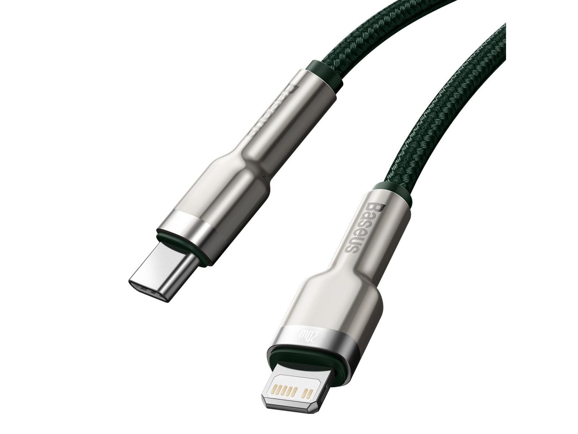 Cabo Baseus Cafule Metal PD USB-C - Lightning 1,0 m verde 20W