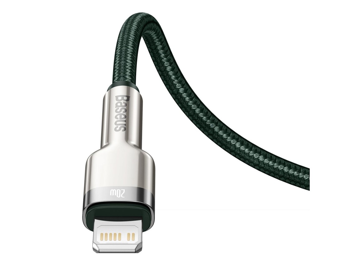 Cabo Baseus Cafule Metal PD USB-C - Lightning 1,0 m verde 20W