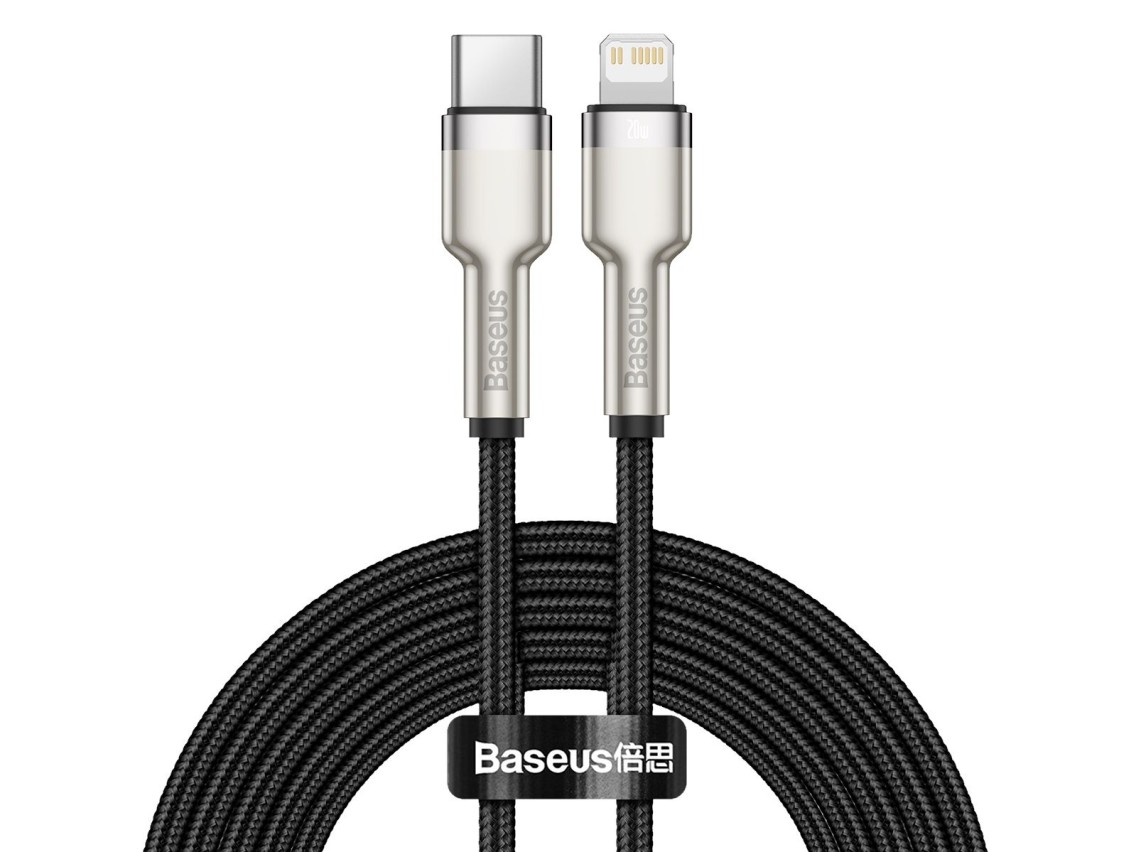 Cabo Baseus Cafule Metal PD USB-C - Lightning 2,0 m preto 20W