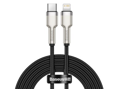 Cable Baseus Cafule Metal PD USB-C - Lightning 2,0 m negro 20 W
