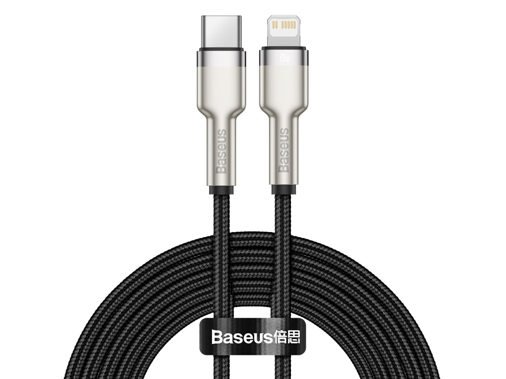 Cabo Baseus Cafule Metal PD USB-C - Lightning 2,0 m preto 20W