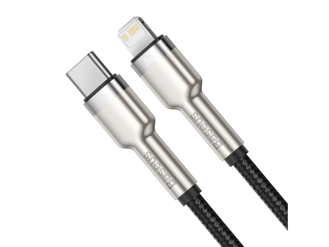 Cabo Baseus Cafule Metal PD USB-C - Lightning 2,0 m preto 20W