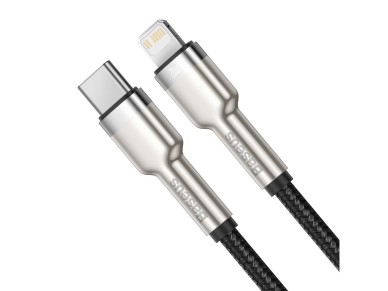 Cable Baseus Cafule Metal PD USB-C - Lightning 2,0 m negro 20 W