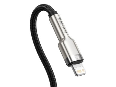 Cable Baseus Cafule Metal PD USB-C - Lightning 2,0 m negro 20 W
