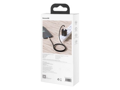 Cable Baseus Cafule Metal PD USB-C - Lightning 2,0 m negro 20 W