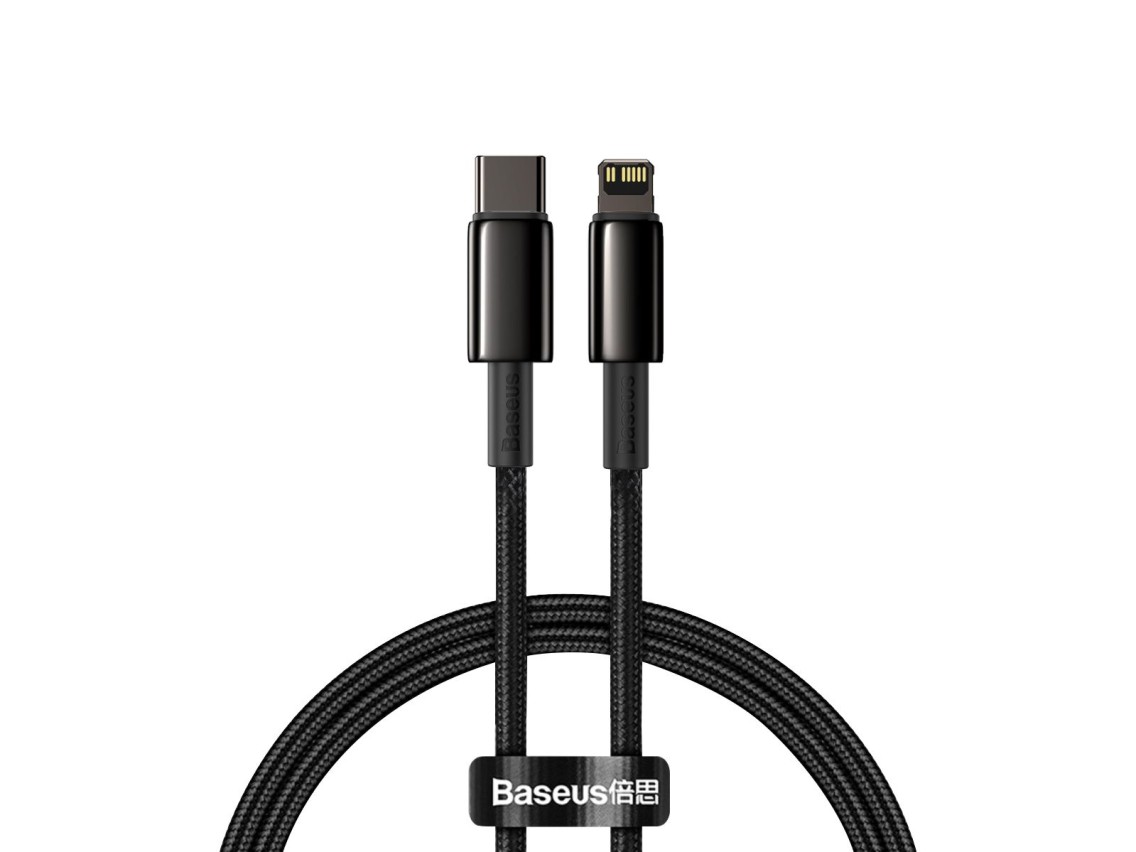 Cable Baseus Tungsten PD USB-C - Lightning 1,0 m negro 20 W