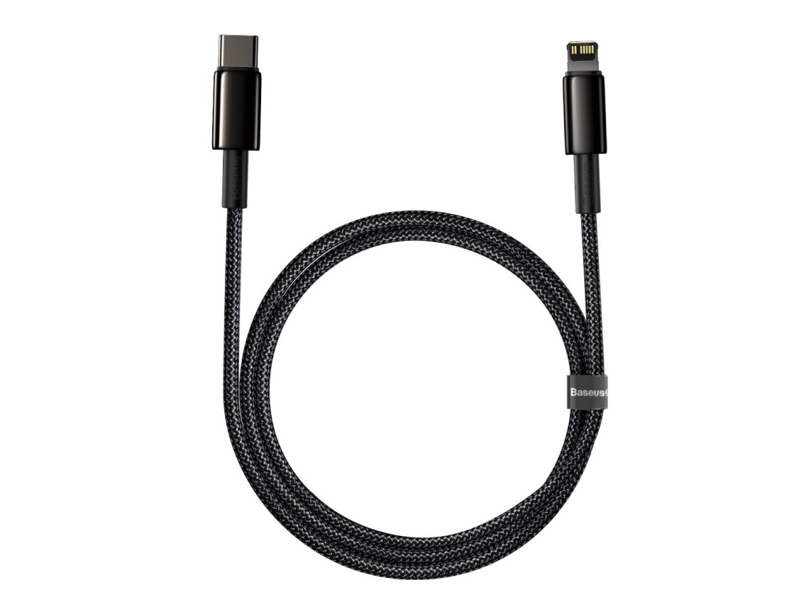 Cable Baseus Tungsten PD USB-C - Lightning 1,0 m negro 20 W