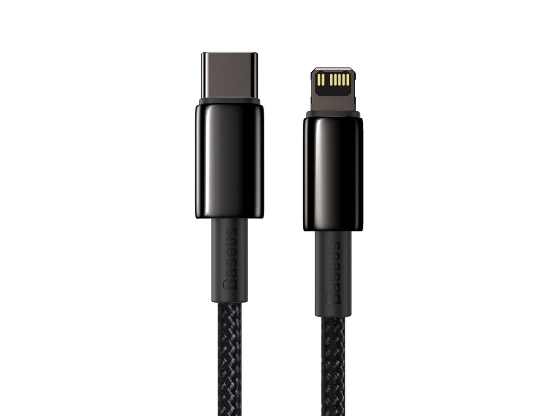 Cable Baseus Tungsten PD USB-C - Lightning 1,0 m negro 20 W