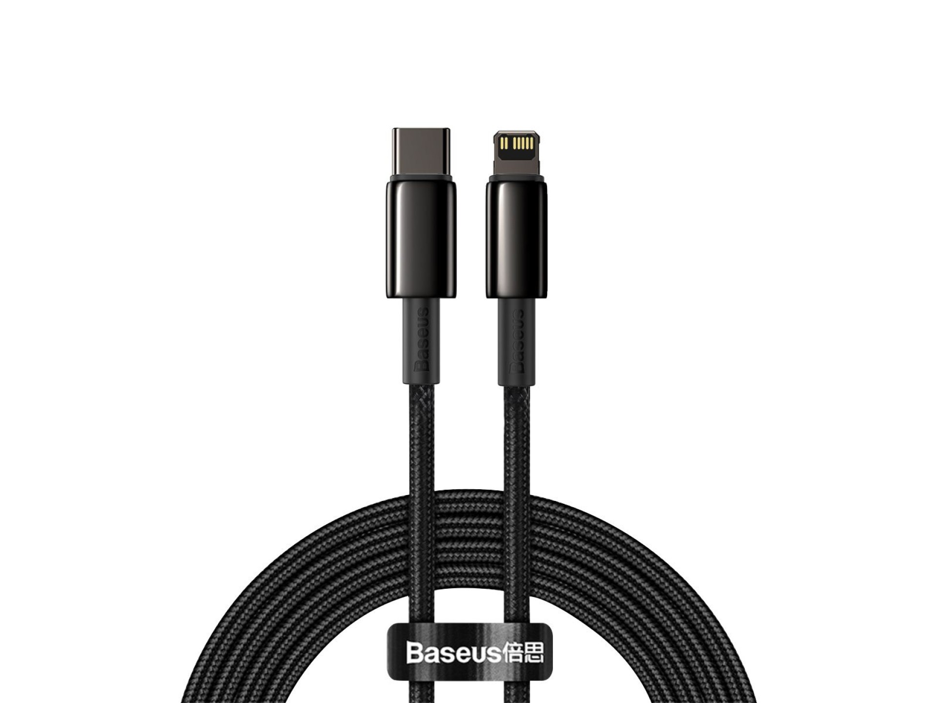 Cable Baseus Tungsten PD USB-C - Lightning 2,0 m negro 20 W