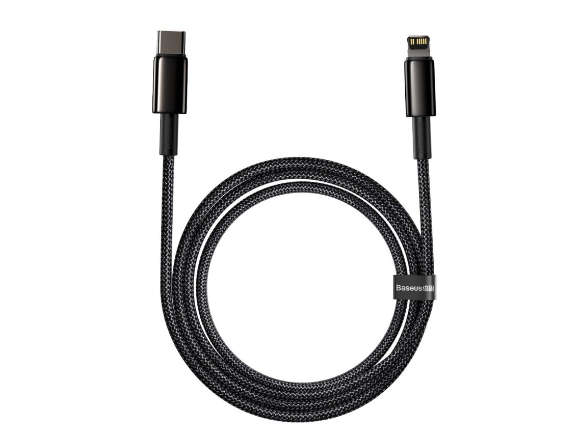 Cable Baseus Tungsten PD USB-C - Lightning 2,0 m negro 20 W