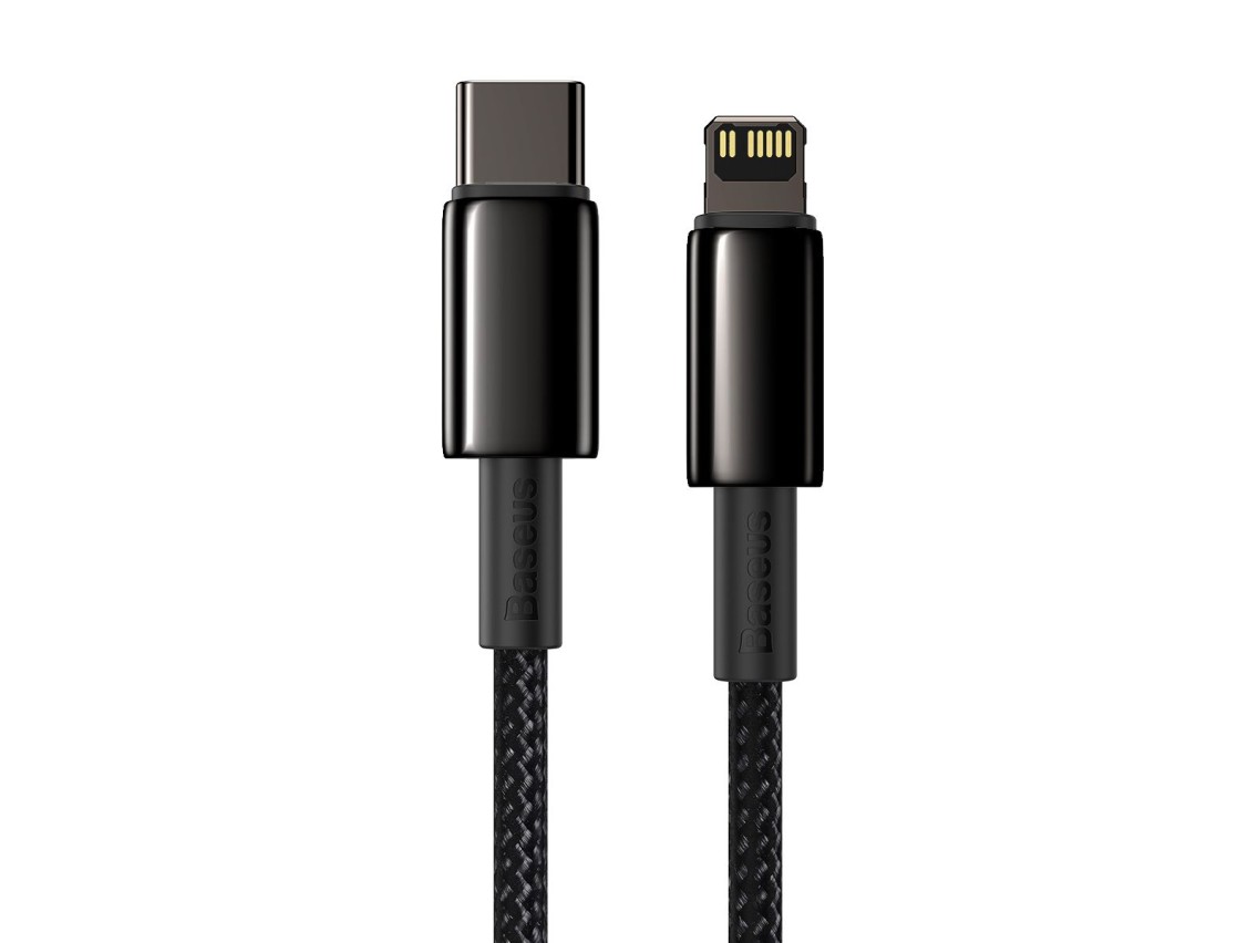 Cable Baseus Tungsten PD USB-C - Lightning 2,0 m negro 20 W