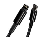 Cable Baseus Tungsten PD USB-C - Lightning 2,0 m negro 20 W Cable Baseus Tungsten PD USB-C - Lightning 2,0 m negro 20 W