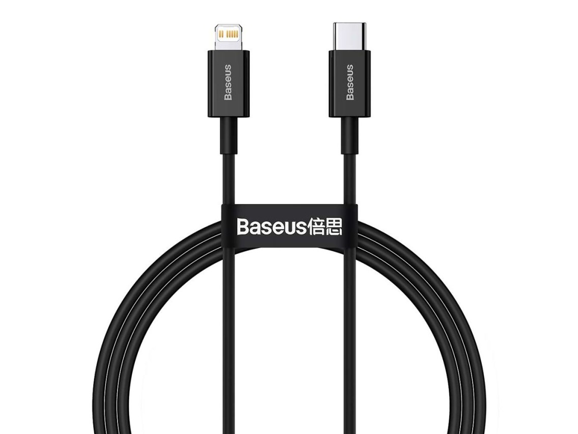 Cable Baseus Superior PD USB-C - Lightning 1,0 m negro 20 W