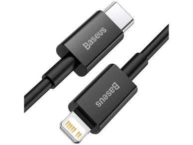Cable Baseus Superior PD USB-C - Lightning 1,0 m negro 20 W