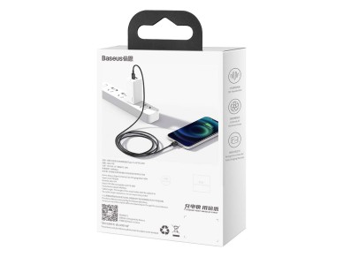 Cable Baseus Superior PD USB-C - Lightning 1,0 m negro 20 W