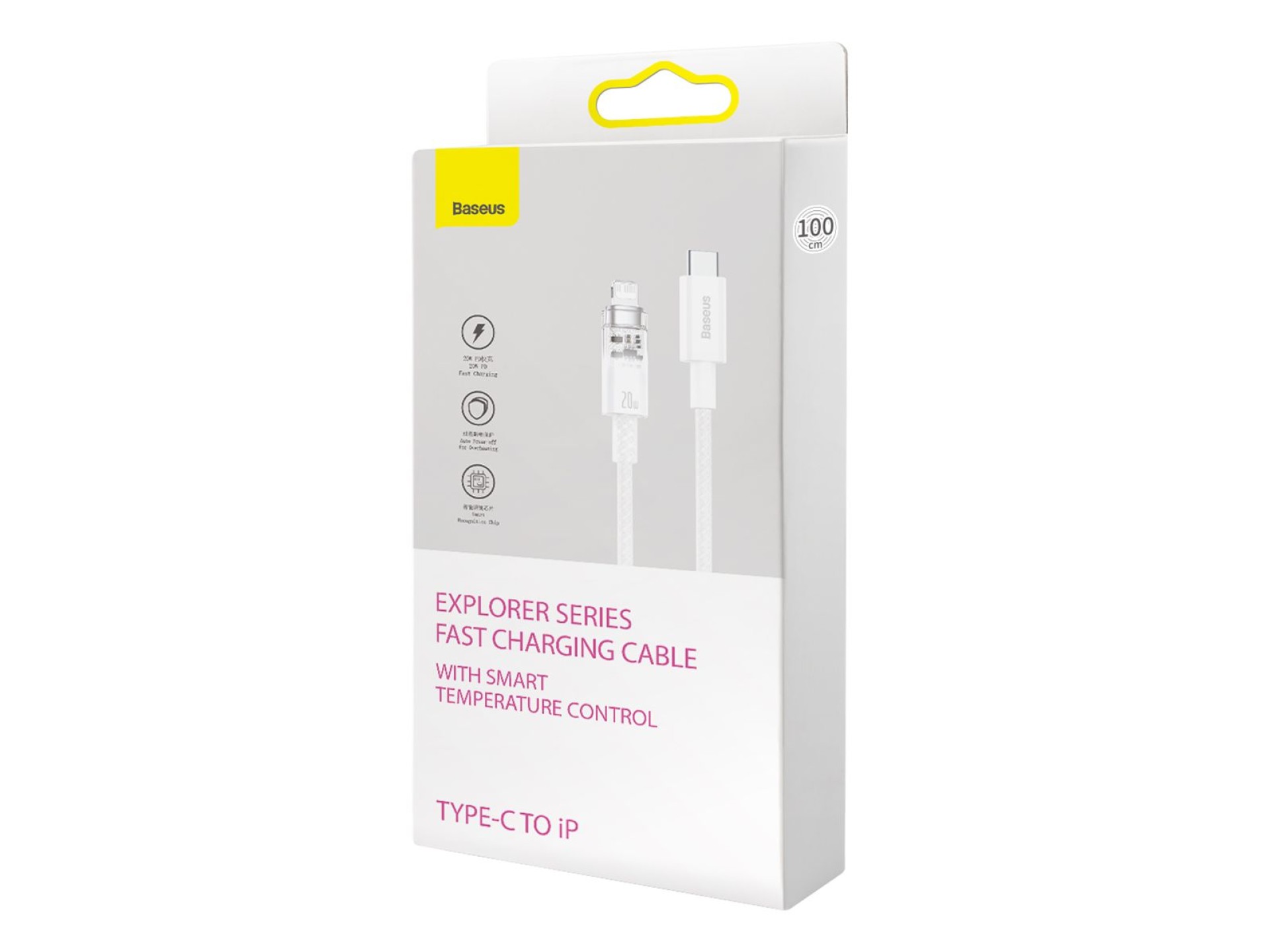 Baseus cable Explorer PD USB-C - Lightning 1,0m white smart temperature control 20W