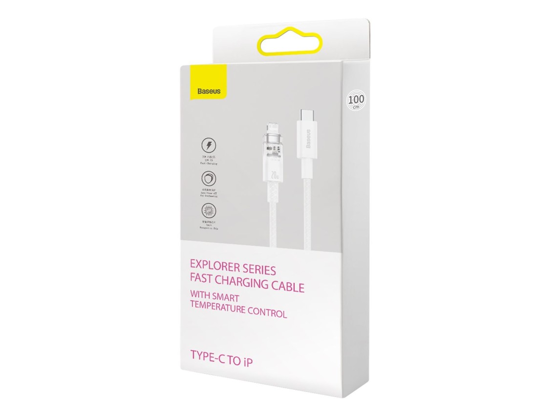 Baseus cable Explorer PD USB-C - Lightning 1,0m white smart temperature control 20W