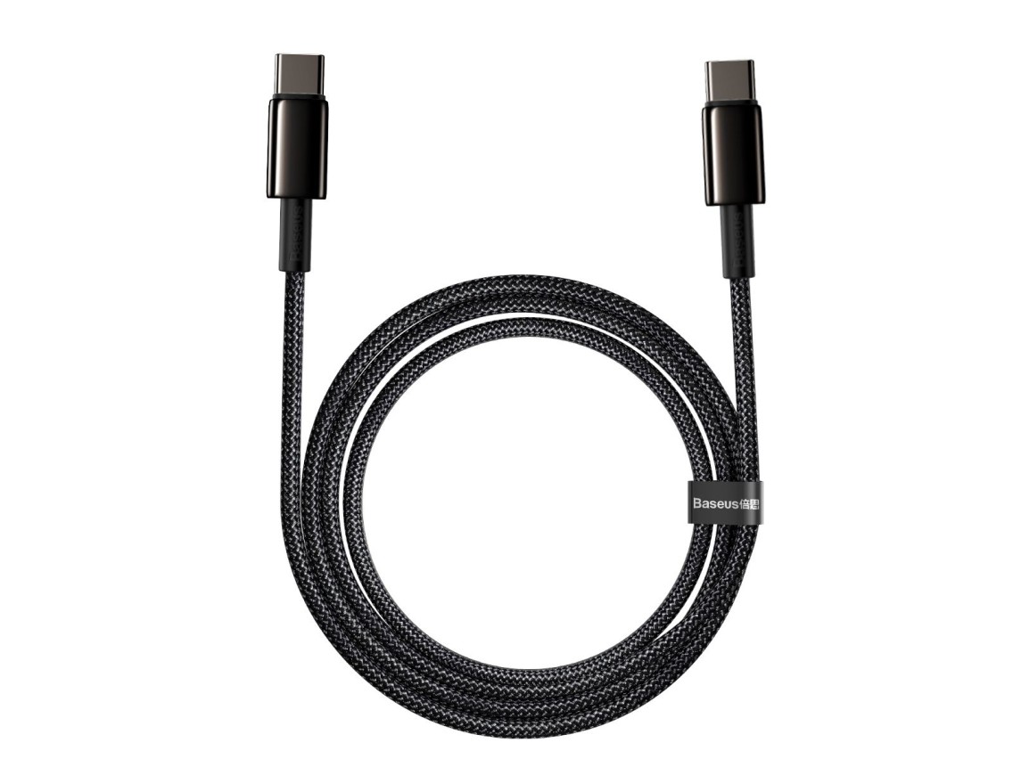 Cable Baseus Tungsten PD USB-C - USB-C 2,0 m negro 100 W