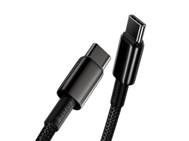 Cable Baseus Tungsten PD USB-C - USB-C 2,0 m negro 100 W