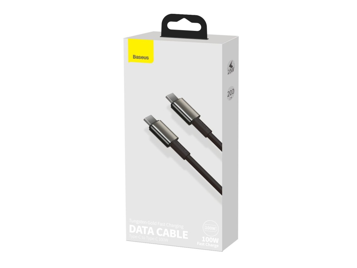 Cable Baseus Tungsten PD USB-C - USB-C 2,0 m negro 100 W