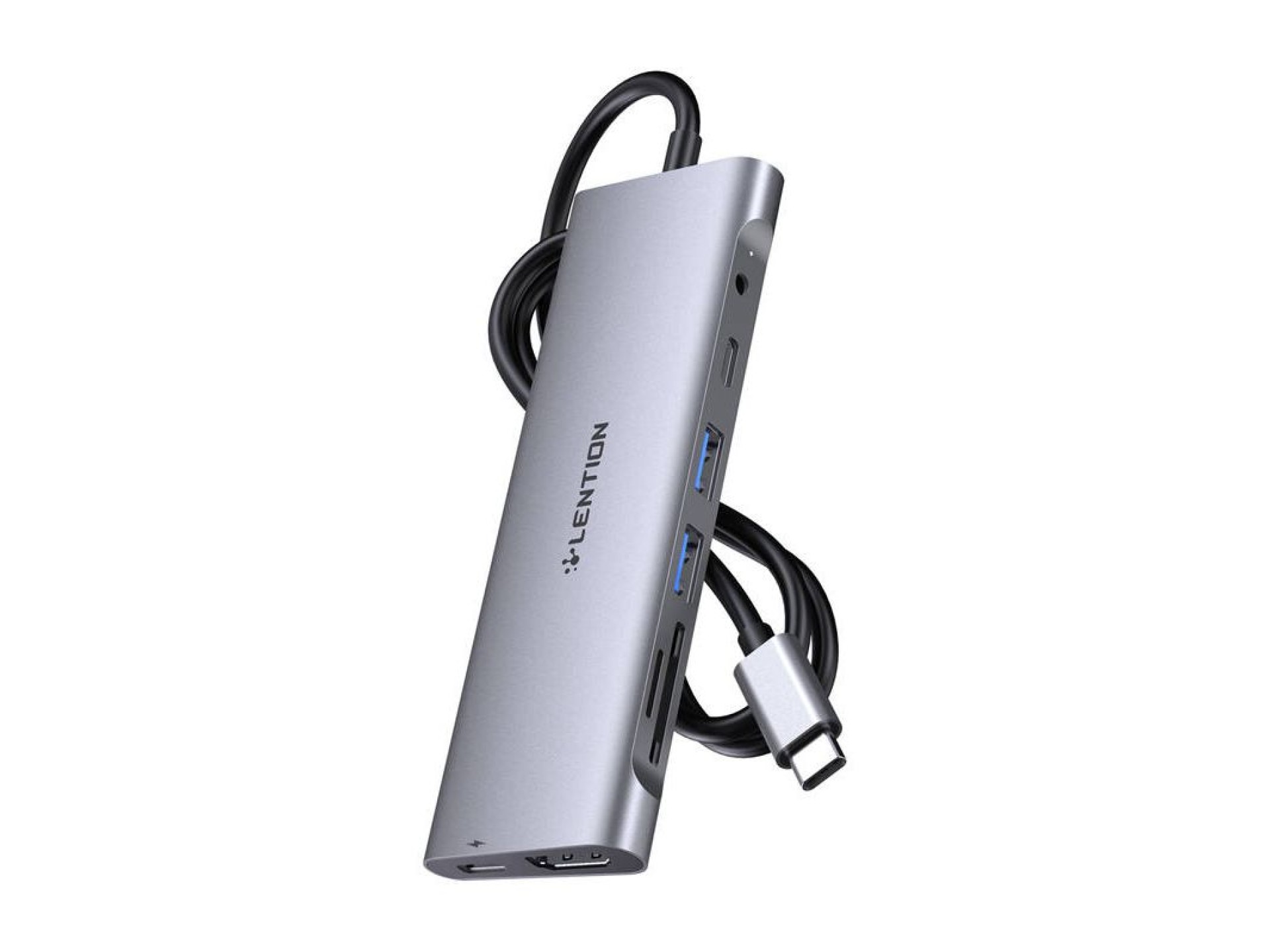 Adaptador/HUB Lention 1m gris