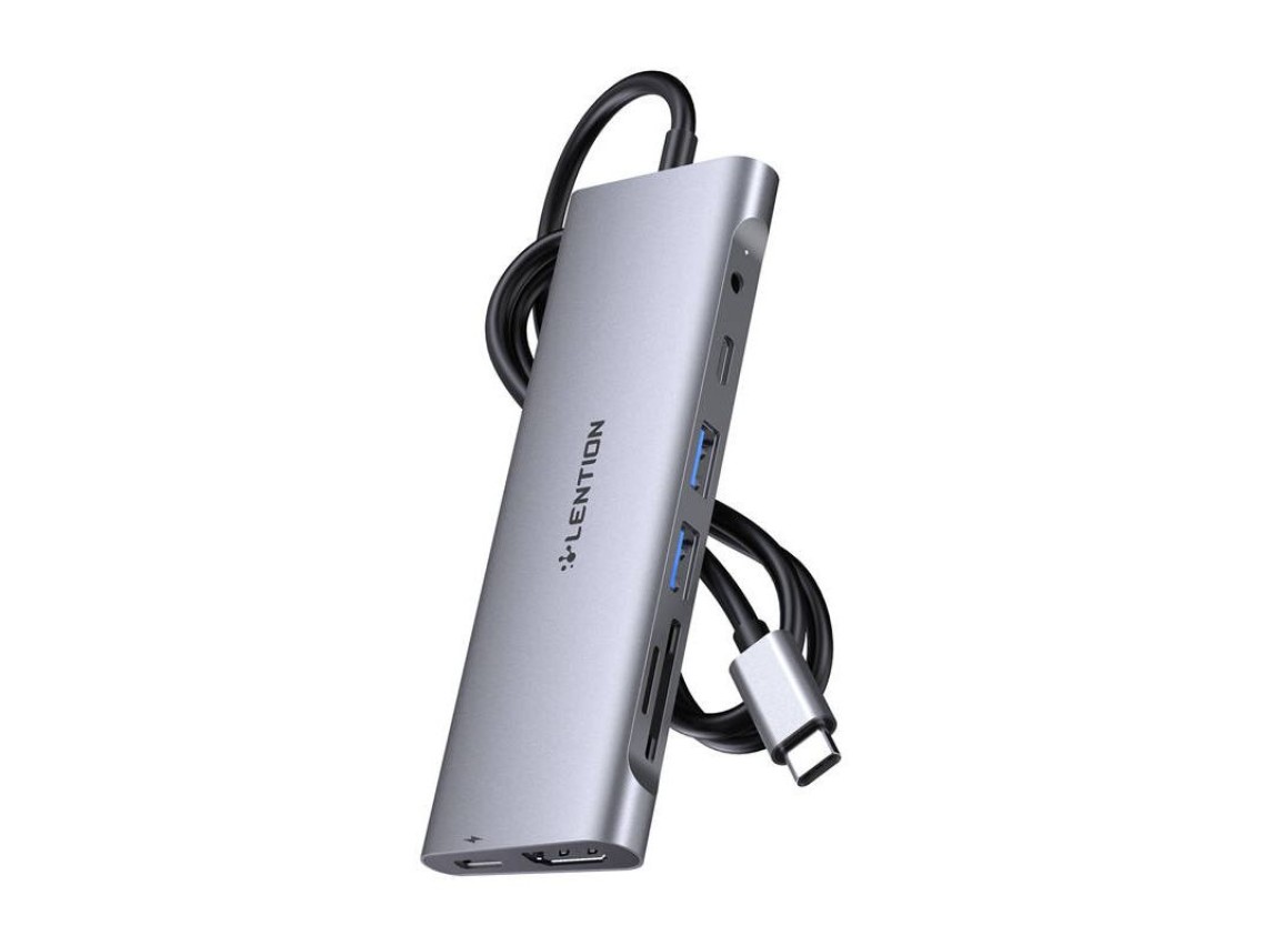 Adaptador/HUB Lention 1m gris