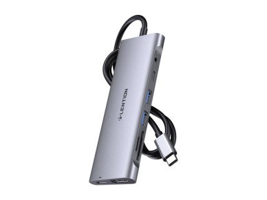 Adaptador/HUB Lention 1m gris
