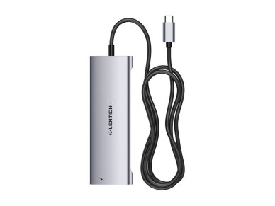 Adaptador/HUB Lention 1m gris
