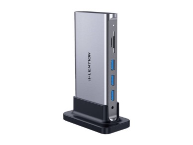 Esta��o de encaixe Lention AV USB-C cinza