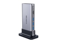 Esta��o de encaixe Lention AV USB-C cinza
