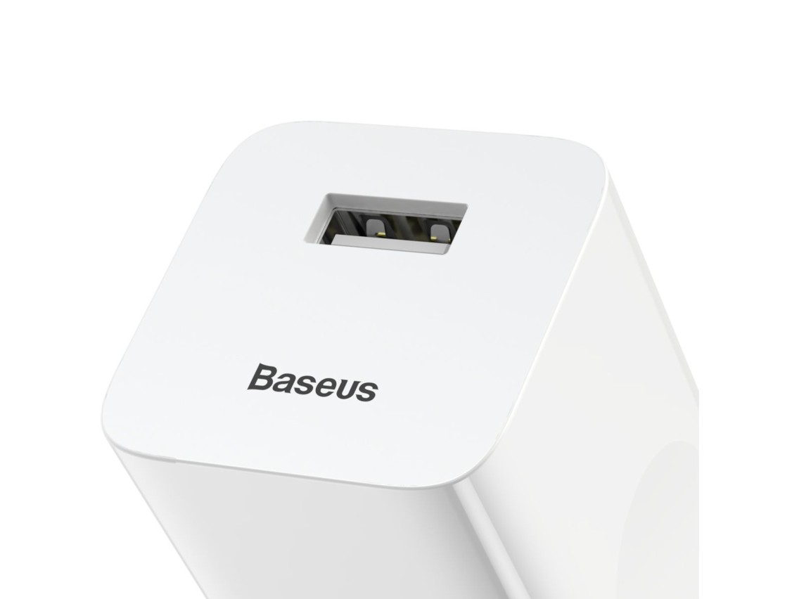 Cargador de pared Baseus QC 3.0 1x USB 3A blanco