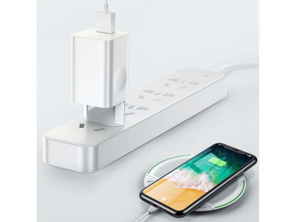 Cargador de pared Baseus QC 3.0 1x USB 3A blanco