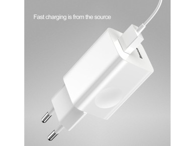 Cargador de pared Baseus QC 3.0 1x USB 3A blanco