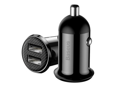 Cargador de coche Baseus Grain Pro 2x USB 4,8A negro