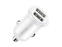 Cargador de coche Baseus Grain Pro 2x USB 4,8A blanco Cargador de coche Baseus Grain Pro 2x USB 4,8A blanco