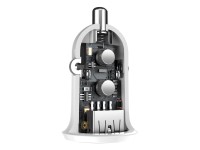 Cargador de coche Baseus Grain Pro 2x USB 4,8A blanco Cargador de coche Baseus Grain Pro 2x USB 4,8A blanco