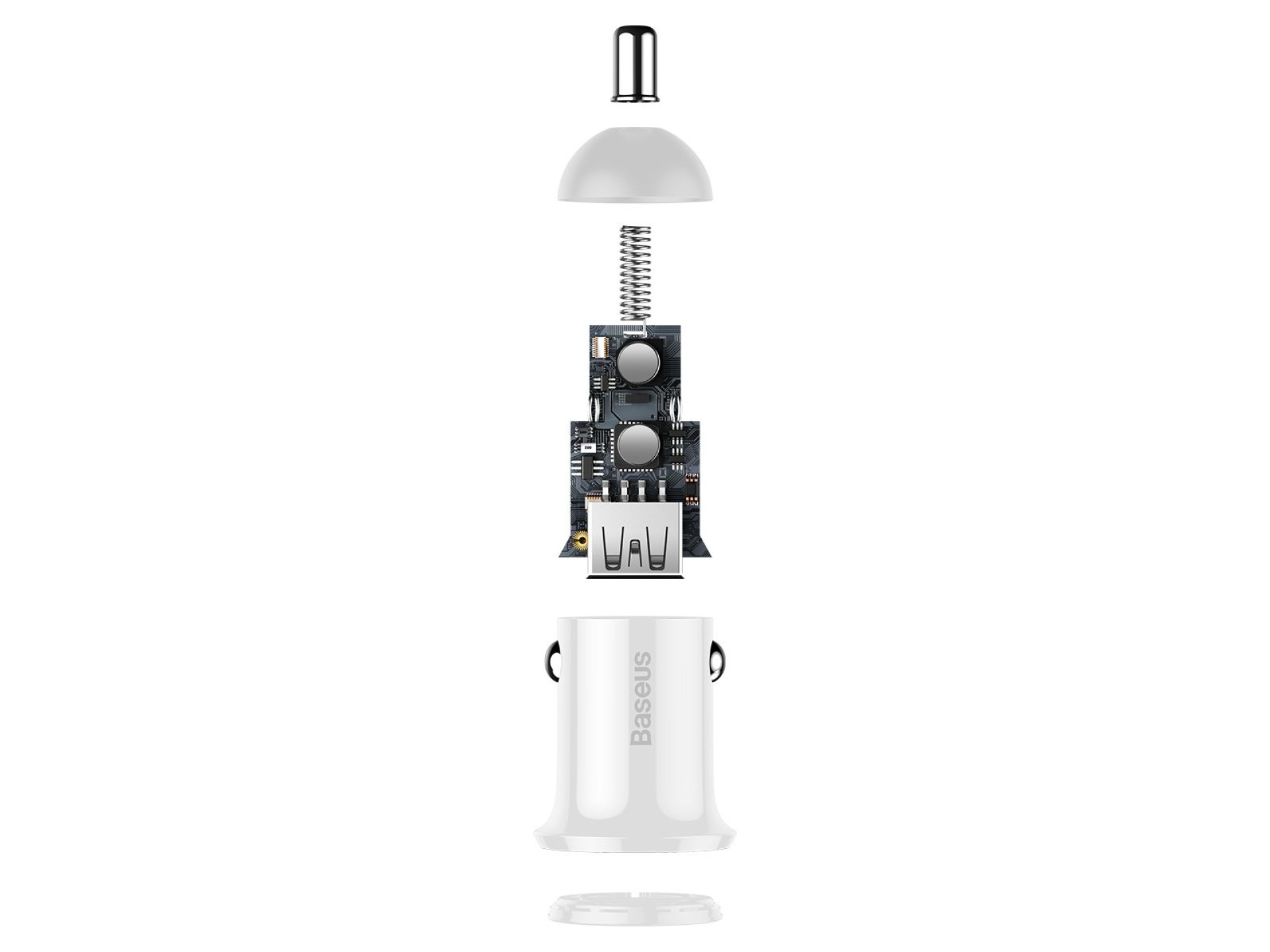 Cargador de coche Baseus Grain Pro 2x USB 4,8A blanco