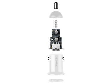 Cargador de coche Baseus Grain Pro 2x USB 4,8A blanco