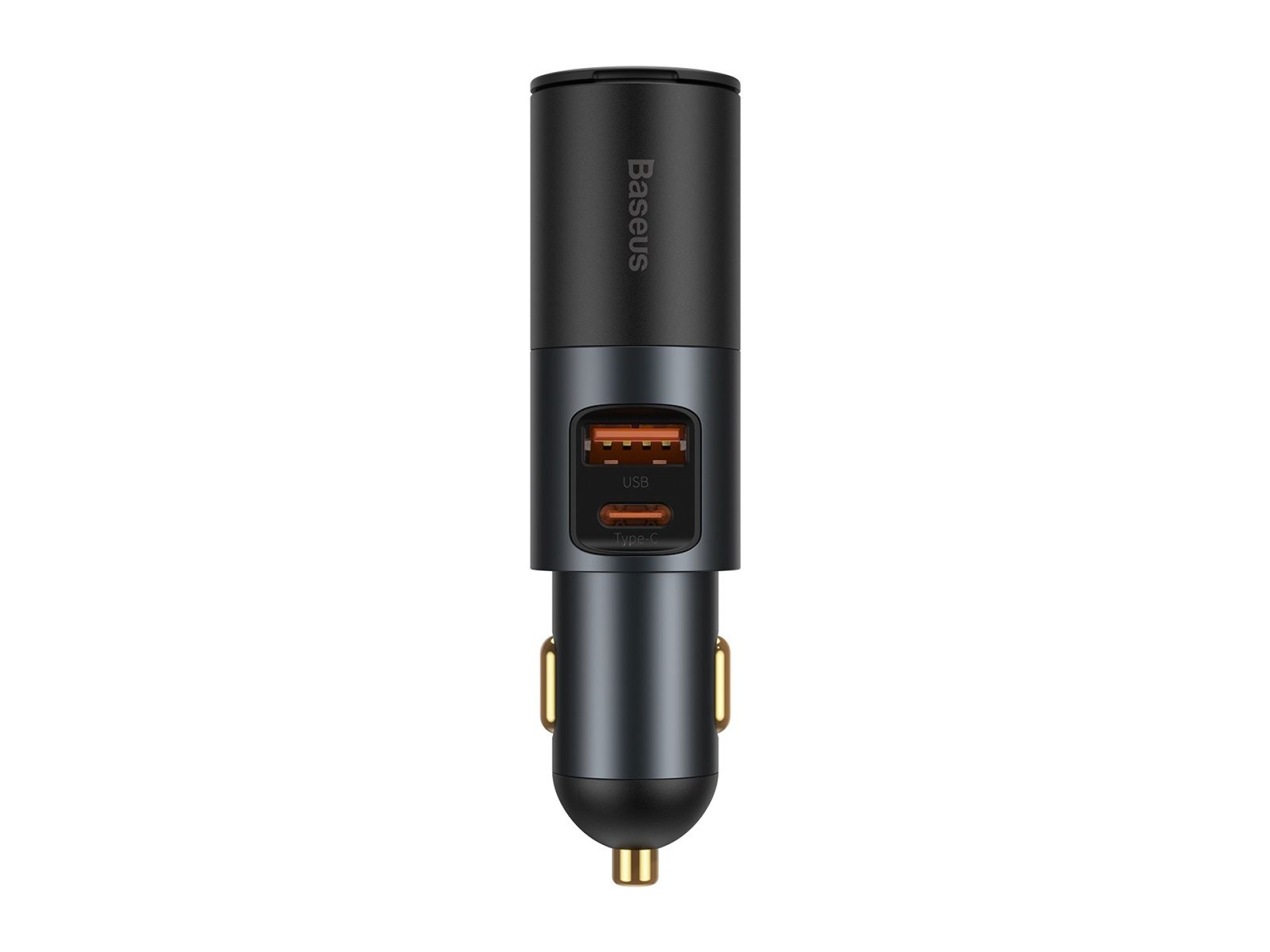 Carregador de carro Baseus Share Together PD 120W 1x USB 1x USB-C cinza com tomada para acendedor de